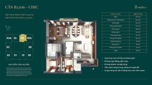 mat bang can b2206 CHIC ha noi signature
