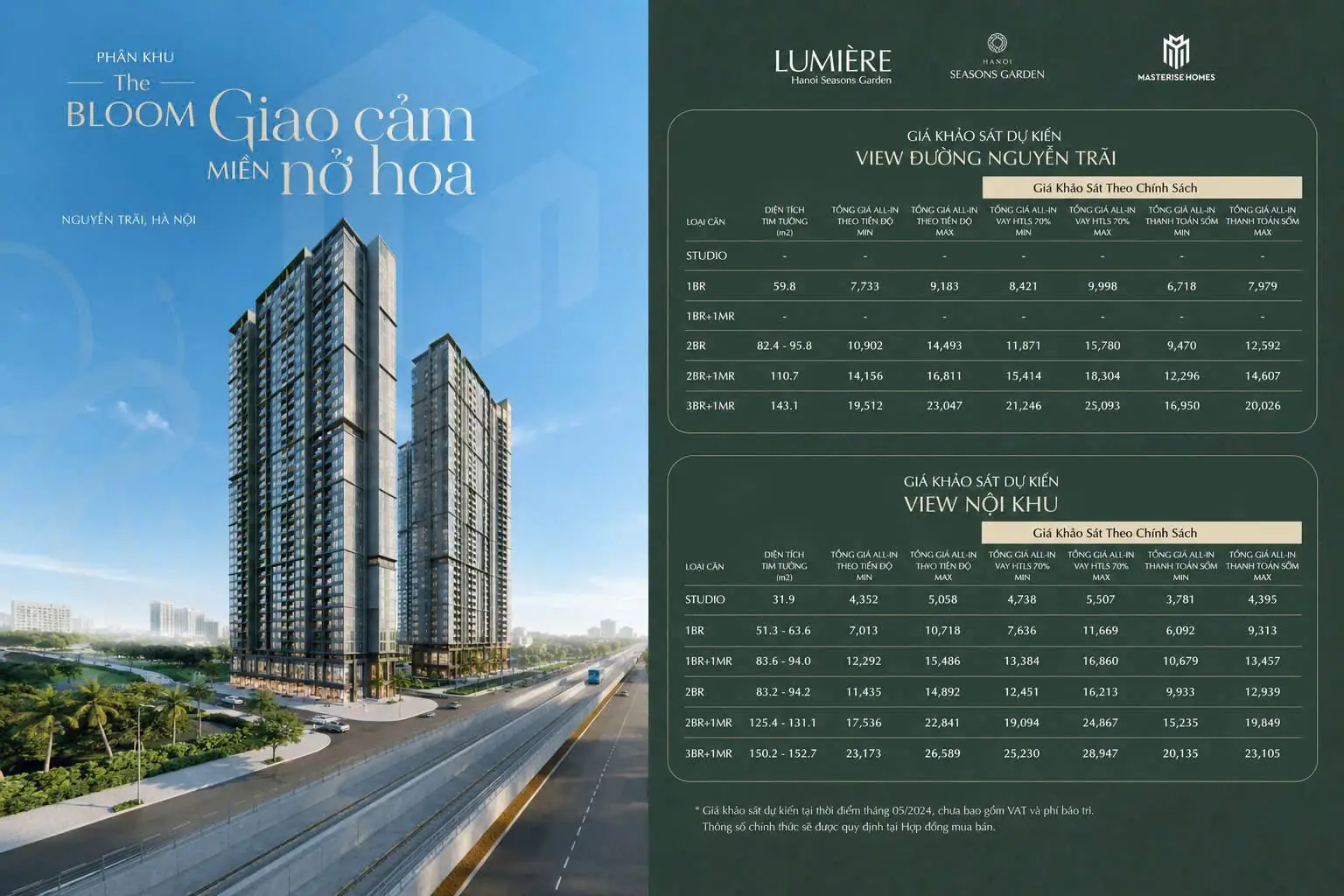 bang gia lumiere hanoi seasons garden