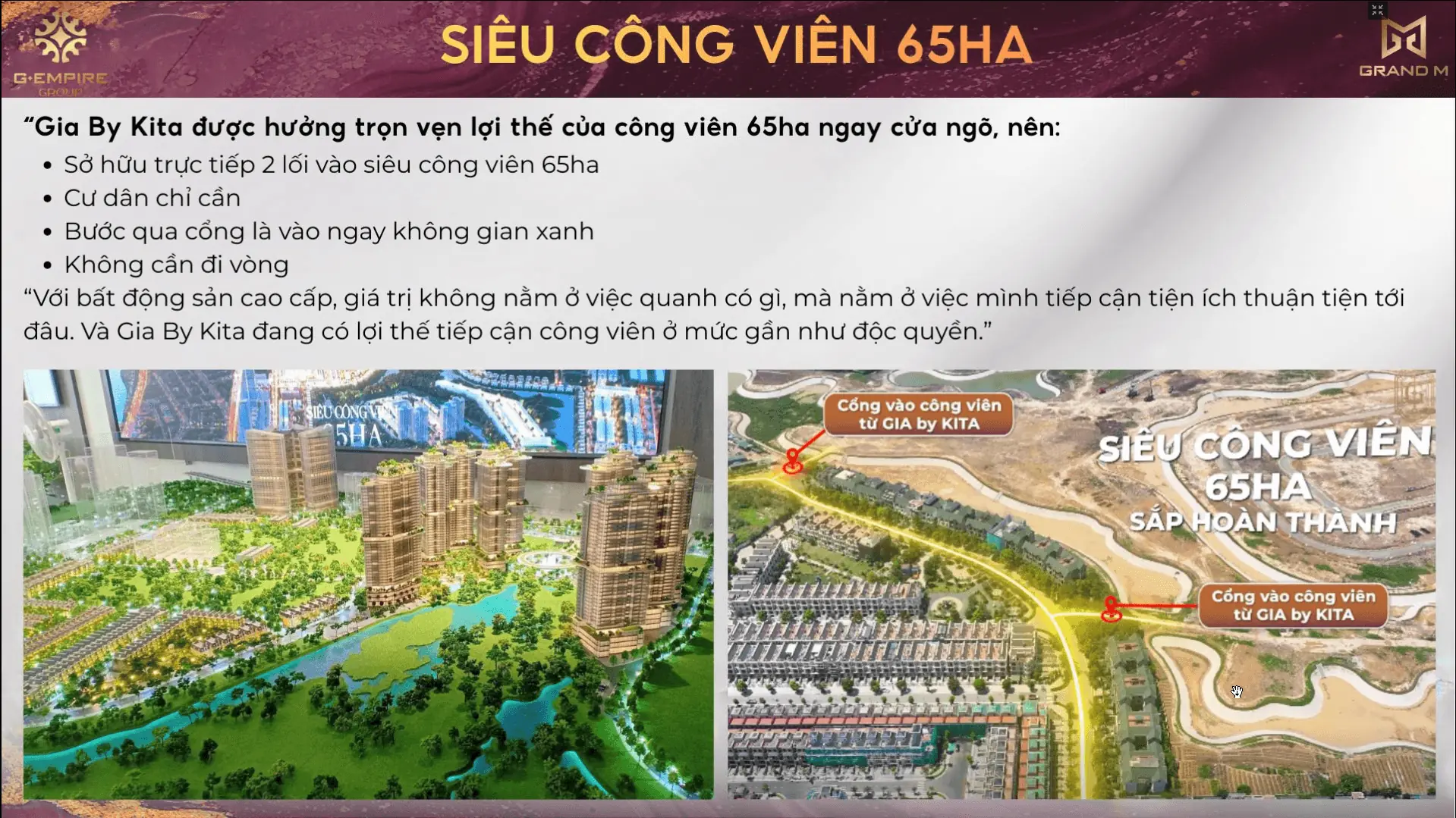 tien ich cong vien 65ha 1 gia by kita